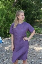 hørkjole i violet melange