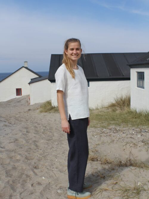 Hvid bluse i hør