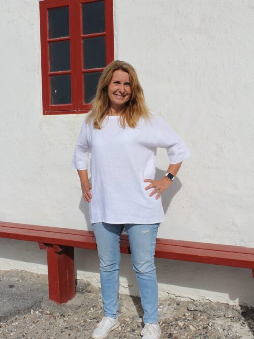 hvid hør tunika