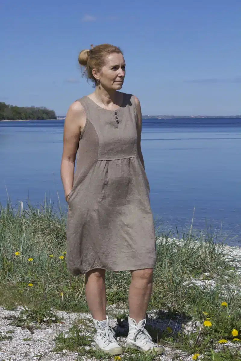 linen dress sand