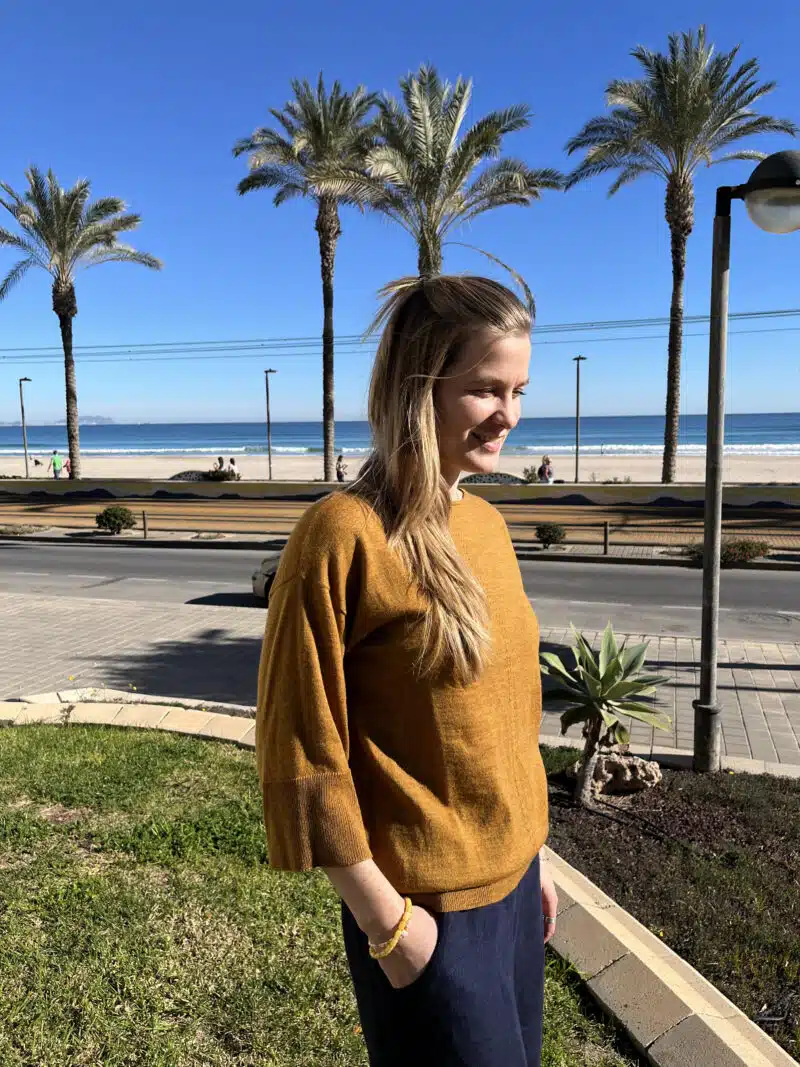 merino wool sweater in yellow