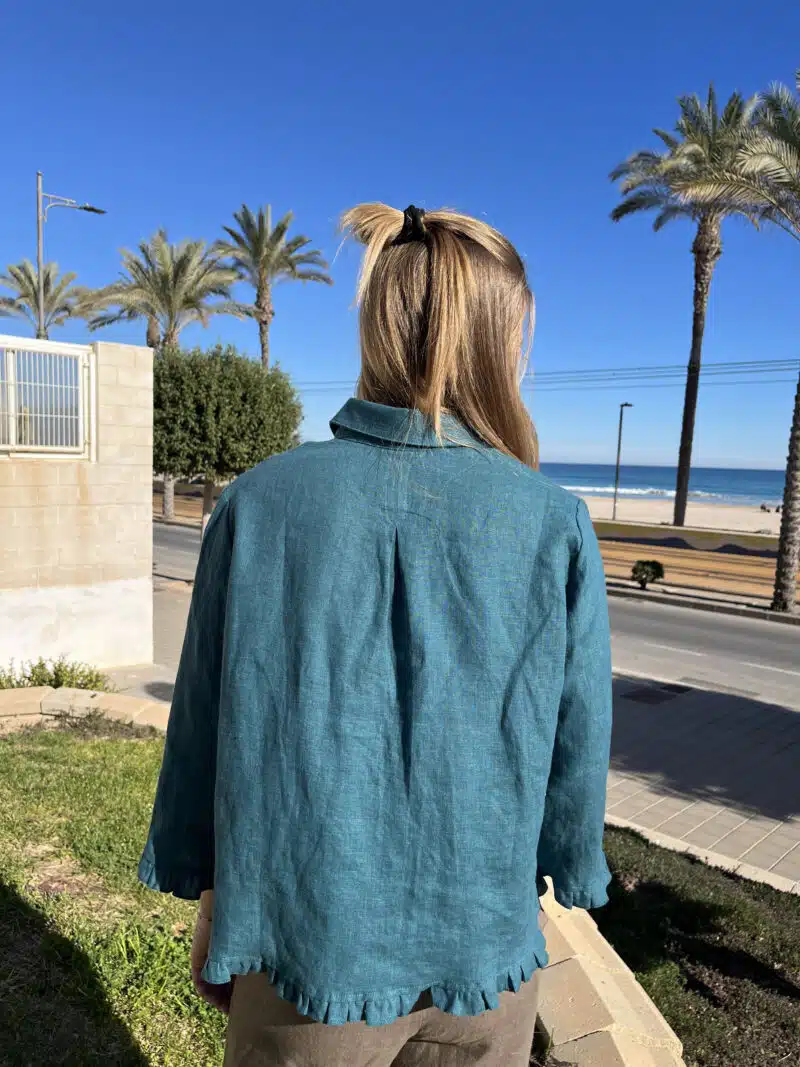 Linen jacket in green